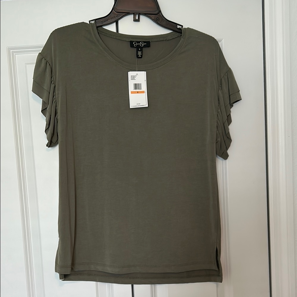 Jessica Simpson Green Relaxed Short Sleeve Tee